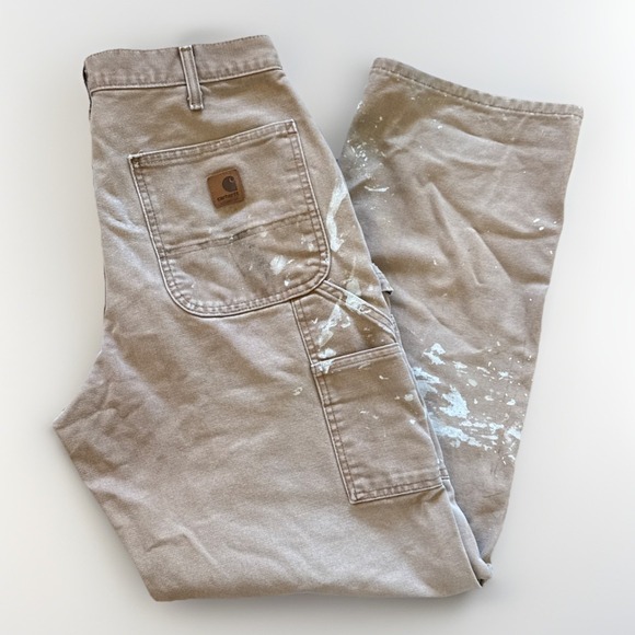 Carhartt B11 Pants Mens 32 x 31 Loose Fit Workwear Brown Canvas Vtg Distressed - Picture 1 of 10